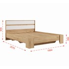 Кровать двуспальная «Клик Мебель. Моно», с основанием, спальное место 1600×2000 мм, цвет дуб крафт золотой/белый - Фото 2