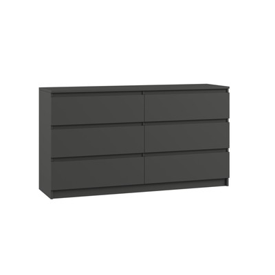 Комод для хранения «Клик Мебель. Мадера», 6 ящиков, 1200×420×775 мм, цвет графит