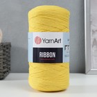 Пряжа "Ribbon" 40% полиэстер, 60% хлопок 125м/250гр (764 желтый) 9672094 - фото 10748985