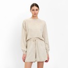 Комплект женский (джемпер, шорты) MINAKU: Casual Collection цвет бежевый, р-р 46 - фото 319488186