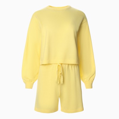 Костюм женский (джемпер, шорты) MINAKU: Casual Collection, цвет лимон, размер 48