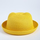 Шляпка-котелок детская, цвет желтый, размер 52 - фото 25505692