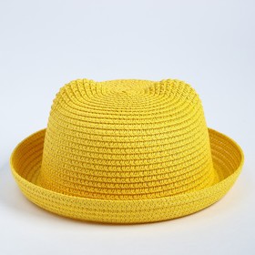 Шляпка-котелок детская А.HT 20027, цвет желтый, размер 52 Ош