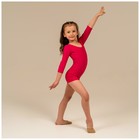 Купальник гимнастический Grace Dance, с шортами, с рукавом 3/4, р. 28, цвет малина - Фото 2