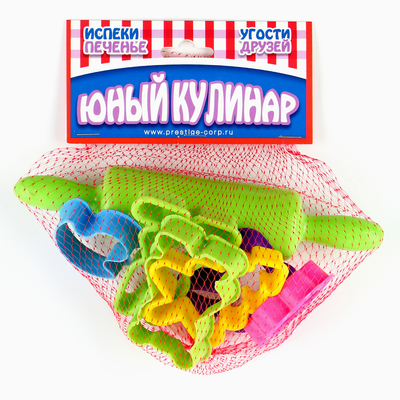 Игровой набор, скалка и формочки, в сетке