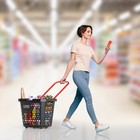 Корзина-тележка пластиковая 80 л, с 1 пластиковой ручкой, чёрная, ручка красная - Фото 4