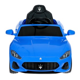 

Электромобиль Maserati, EVA колёса, кожаное сидение, цвет синий, уценка (порвано сиденье)