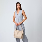 Сумка - мешок женская на молнии, 38×22 см, бежевая - Фото 2