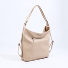 Сумка - мешок женская на молнии, 38×22 см, бежевая - Фото 5