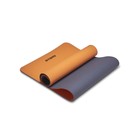 Коврик для йоги и фитнеса Atemi AYM13С, TPE, 173х61х0,4 см, серо-оранжевый - фото 292275013