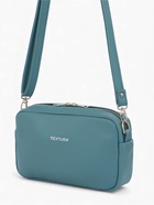 Сумка женская кросс-боди TEXTURA на молнии, 25×6×14 см, голубая - Фото 6