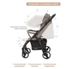 Коляска прогулочная детская Indigo SIGMA LUX, цвет бежевый - Фото 3