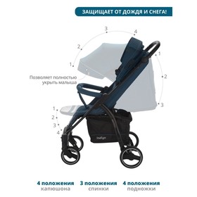 Коляска прогулочная детская Indigo SIGMA LUX, цвет синий
