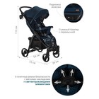 Коляска прогулочная детская Indigo SIGMA LUX, цвет синий - Фото 4