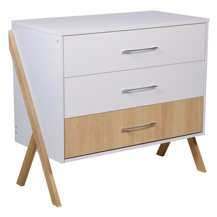 Комод Polini kids Porto 2200, 51х103х92 см, цвет белый-дуб светлый - Фото 1