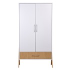 Шкаф двухсекционный Polini kids Porto 3100, с ящиком, 51х103.4х190.4 см, цвет белый-дуб каменный - фото 115655063