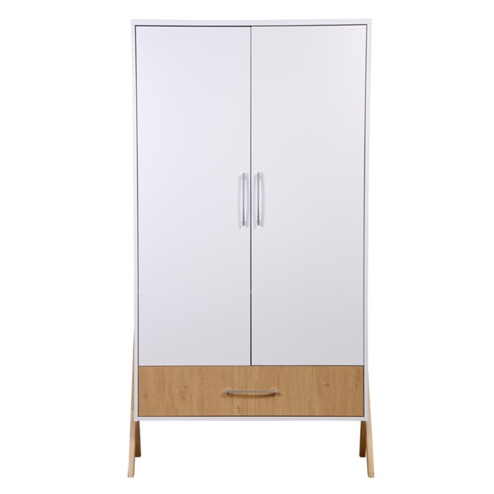 Шкаф двухсекционный Polini kids Porto 3100, с ящиком, 51х103.4х190.4 см, цвет белый-дуб каменный - Фото 1