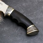 Нож кавказский "Охотник" с ножнами, гарда -мельхиор, сталь - 65х13, рукоять - граб - Фото 2
