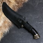 Нож кавказский "Охотник" с ножнами, гарда -мельхиор, сталь - 65х13, рукоять - граб - Фото 4