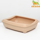 Туалет для кошек с рамкой, глубокий 50 х 38 х 13см, бежевый - фото 9119734