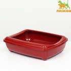 Туалет для кошек с рамкой, глубокий 50 х 38 х 13см, рубиновый - фото 10516502