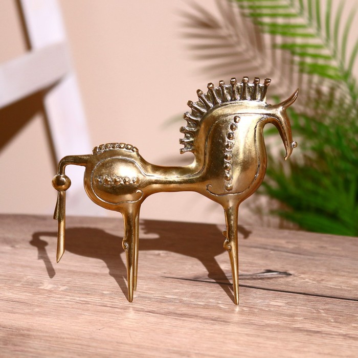Сувенир "Конь" 21х23 см, бронза