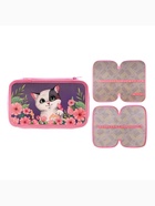 Пенал школьный, 2 секции, 12.5×20.5×4 см«Кот в цветах» - Фото 2