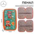 Пенал школьный, 2 секции, 12.5×20.5×4 см«Зверята» - Фото 1