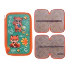 Пенал школьный, 2 секции, 12.5×20.5×4 см«Зверята» - Фото 2