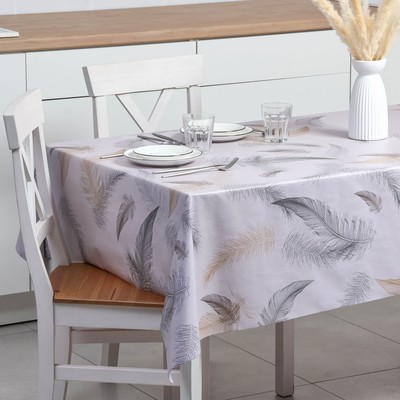 Клеёнка на стол «Перья», на тканевой основе, рулон 20 метров, ширина 137 см, толщина 0.25 мм