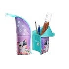 Пенал школьный, тубус, 8.5×21×6.5 см «Котик в цветах» - Фото 1