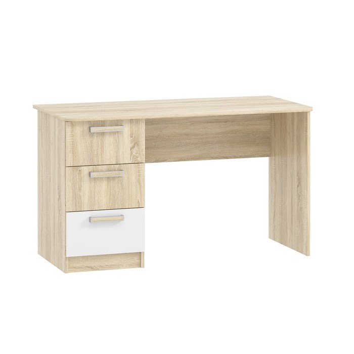 Стол письменный «Фанк», 3 ящика, 1300×600×750 мм, цвет белый/дуб сонома