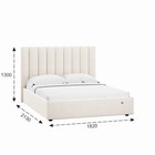 Кровать двуспальная Ingrid, с подъёмным механизмом, с ящиками, спальное место 1600×2000 мм, 1820×2130×1300 мм, цвет вивальди 2 - Фото 3