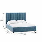 Кровать двуспальная Ingrid, с подъёмным механизмом, с ящиком для белья, 1820×2130×1300 мм, цвет галакси лайт 22 - Фото 3