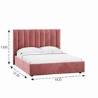 Кровать двуспальная Ingrid, с подъёмным механизмом, с ящиками, спальное место 1600×2000 мм, 1820×2130×1300 мм, цвет ультра коралл - Фото 3