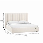 Кровать двуспальная Ingrid, с подъёмным механизмом, с ящиком для белья, 2020×2130×1300 мм, цвет вивальди 2 - Фото 3