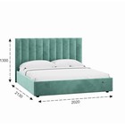 Кровать двуспальная Ingrid, с подъёмным механизмом, с ящиками, спальное место 1800×2000 мм, 2020×2130×1300 мм, цвет ультра минт - Фото 3