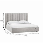 Кровать двуспальная Ingrid, с подъёмным механизмом, с ящиком для белья, 2020×2130×1300, цвет ультра смог - Фото 3