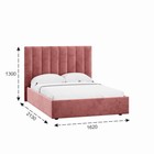 Кровать двуспальная Ingrid, с подъёмным механизмом, с ящиками, спальное место 1400×2000 мм, 1620×2130×1300 мм, цвет ультра коралл - Фото 3