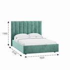 Кровать двуспальная Ingrid, с подъёмным механизмом, с ящиками, спальное место 1400×2000 мм, 1620×2130×1300 мм, цвет ультра минт - Фото 3