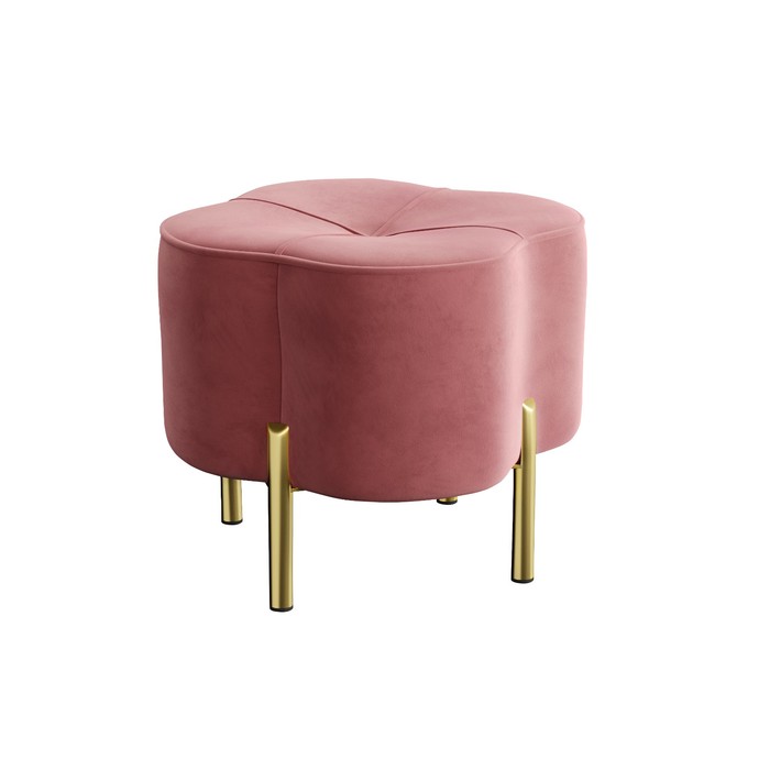 Пуф «Кантри», 505×505×415 мм, велюр, цвет ультра коралл - Фото 1