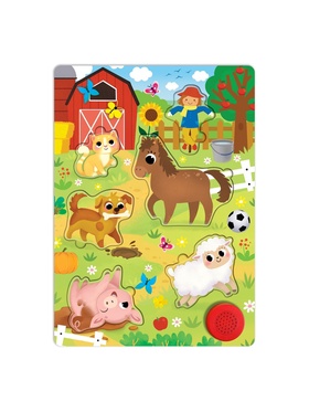 Пазл деревянный с чипом «Весёлые животные»