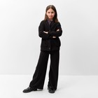 Костюм для девочки (кардиган, брюки) MINAKU цвет чёрный, рост 122 см - фото 2170040
