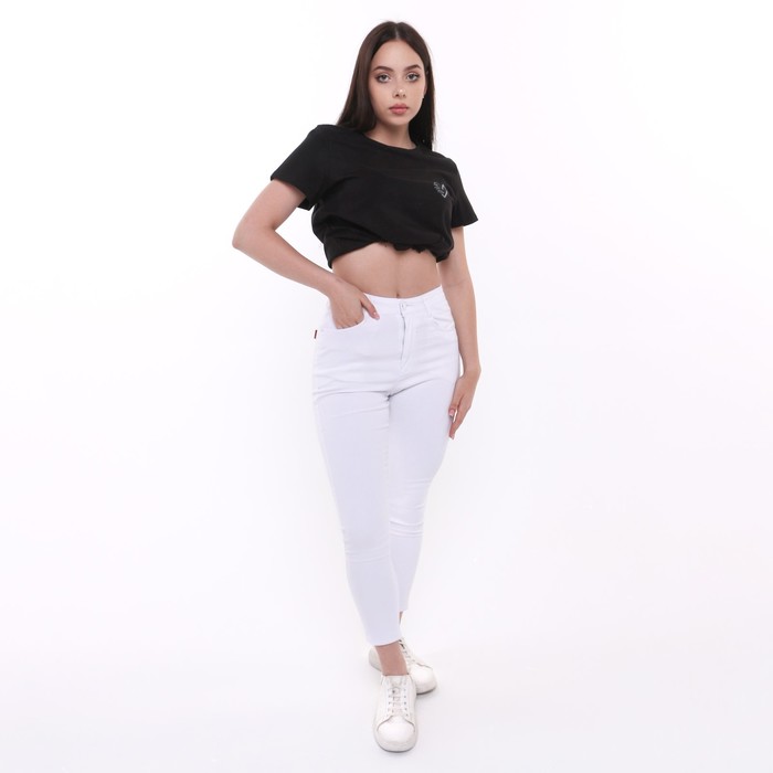 Джинсы женские укороченные, цвет белый, размер 52 (33) 63159