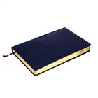 Ежедневник полудатированный, А5, 193 листа, в линейку, золотой срез, перфорированный угол, карта, ляссе, обложка из пвх, синий - Фото 2