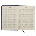 Ежедневник полудатированный, А5, 193 листа, в линейку, золотой срез, перфорированный угол, карта, ляссе, обложка из пвх, синий - Фото 4