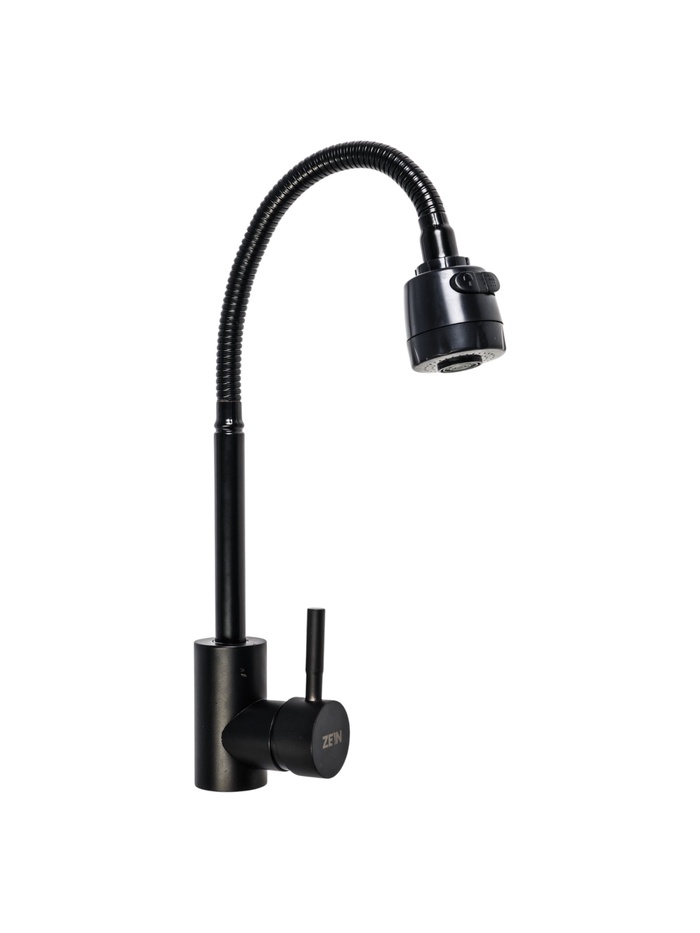 УЦЕНКА Смеситель для кухни ZEIN Z2391, гибкий излив, картридж 40 мм, нержавеющая сталь - Фото 1
