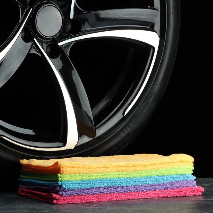 Салфетки микрофибра City-UP 30×30 см, СА-120, набор 10 шт. - Фото 1