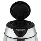 Чайники jvc JK-KE1825, стекло, 1.7 л, 2200 Вт, чёрный с серебристым - фото 51339531