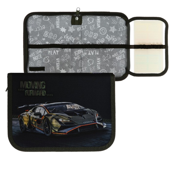 Пенал 1 секция 130 х 190 х 30 мм, с откидной планкой, текстильный, ПКТ 07-20 "Авто хаки" - Фото 1